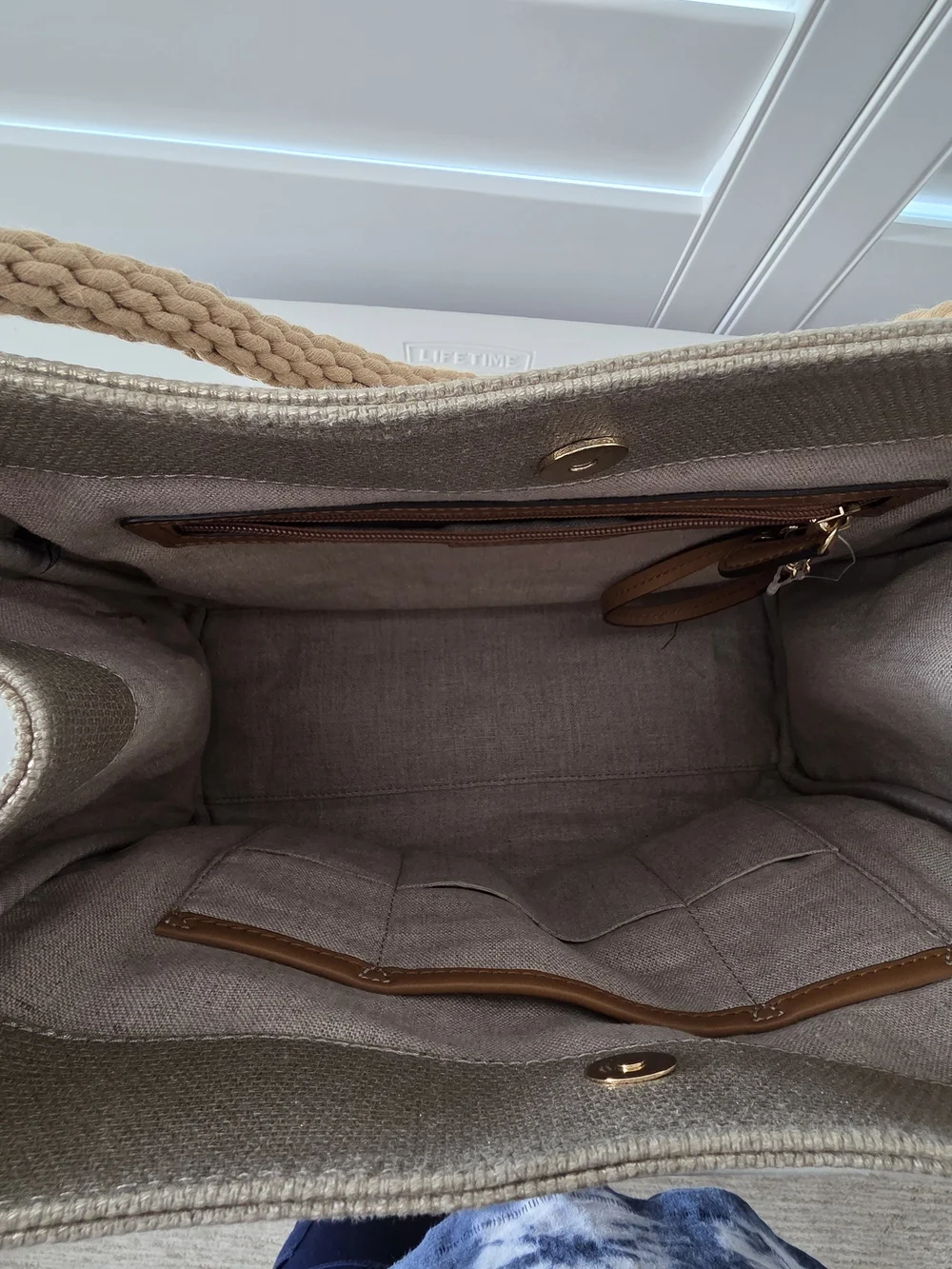 Michael Kors Champagne Gold  Metallic Shoulder Bag with Braided Rope Straps